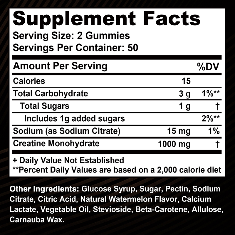 Creatine Monohydrate Gummies - - огляд і ціна Pre Workout Supplement