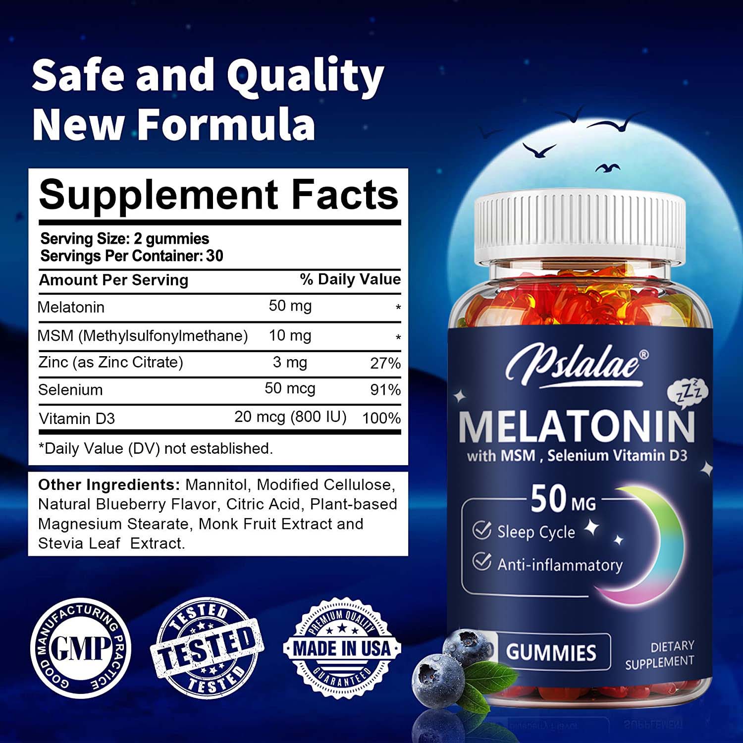 Melatonin Gummies 50mg - Anxie - огляд і ціна Melatonin Sleep Gummy